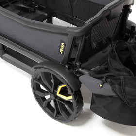 Veer rear basket holding Napper and Drink Snack Tray for organized travel