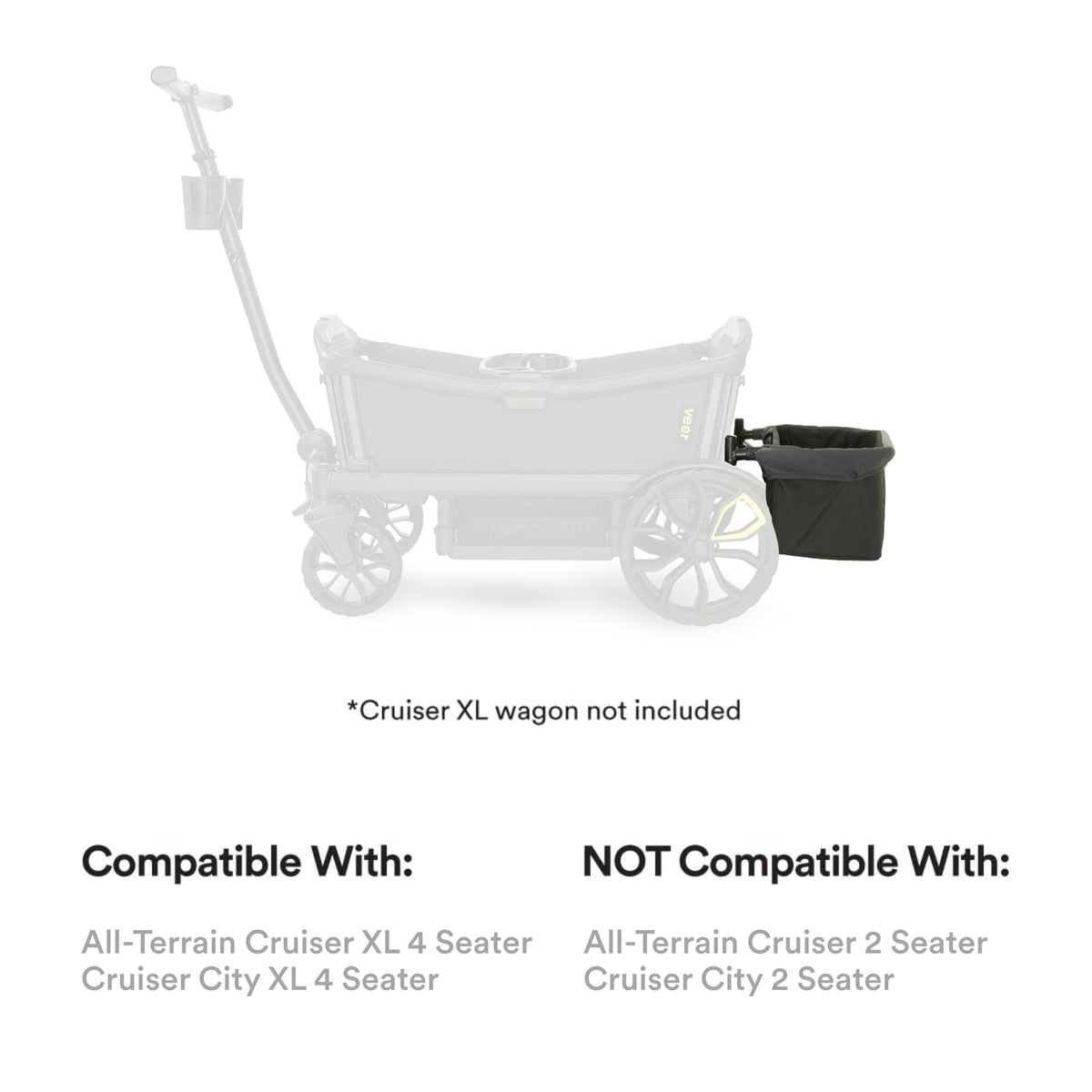 Veer rear basket side mounted on XL 4-Seater displaying stable attachment