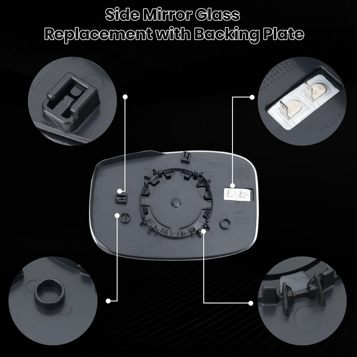 vefix mirror backing plate and heated sockets showing wiring connection benefit