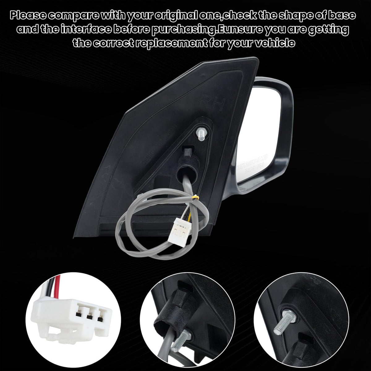 vefix mirror housing closeup texture highlights durable paintable surface