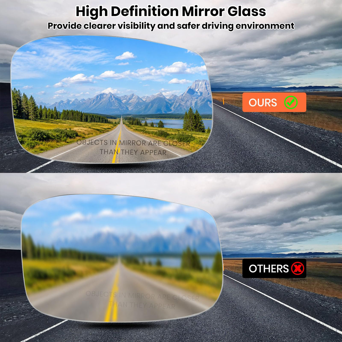 vefix replacement mirror with installation tool and package for easy setup