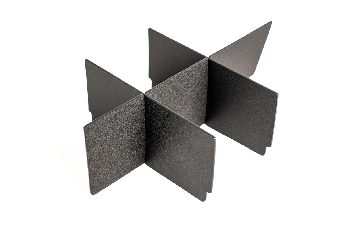 Vehicle OCD front view of SLX198 console insert showing tailored fit benefit