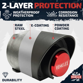 Vehiclex close-up of brass-core puck cylinder highlighting corrosion resistance benefit
