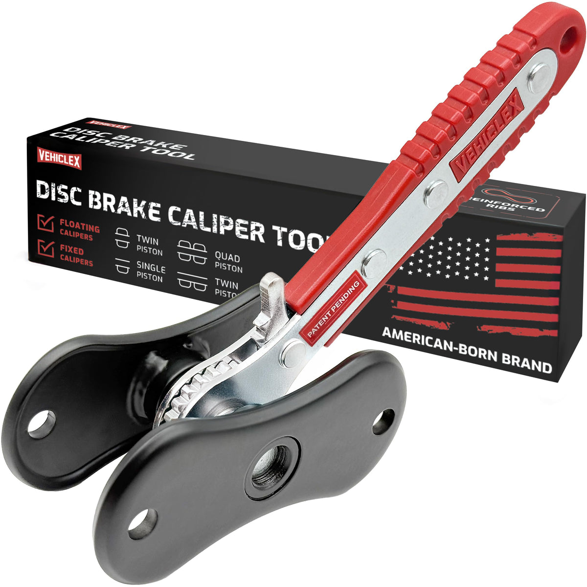 Vehiclex front view of tool showing robust frame and balanced design for safe compression