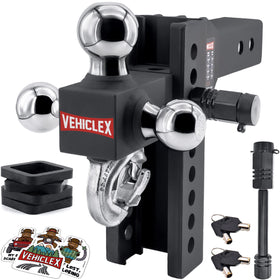 Vehiclex front view tri-ball mount showing three ball options and versatility