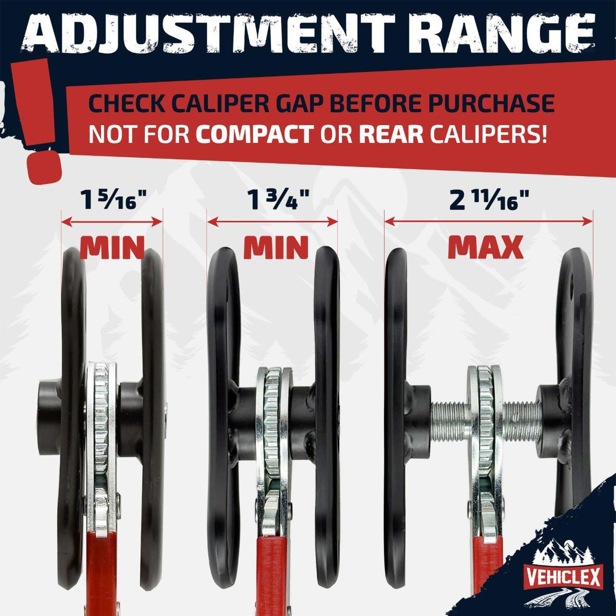 Vehiclex tool compressing caliper in service illustrating reliable piston retraction