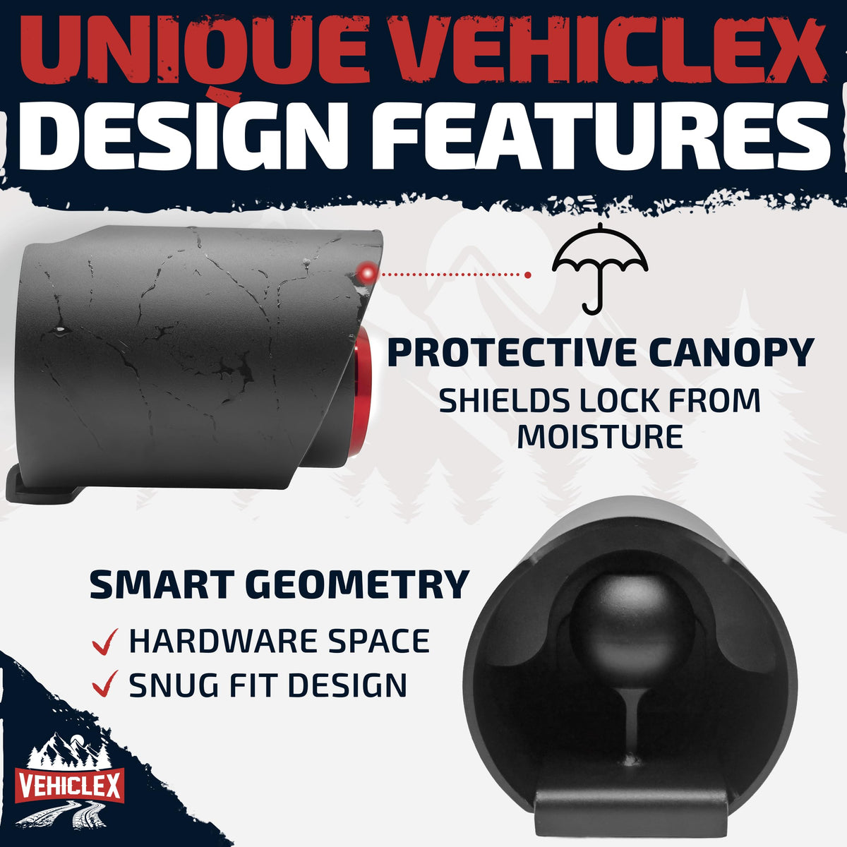 Vehiclex in-use on trailer hitch illustrating straightforward installation benefit