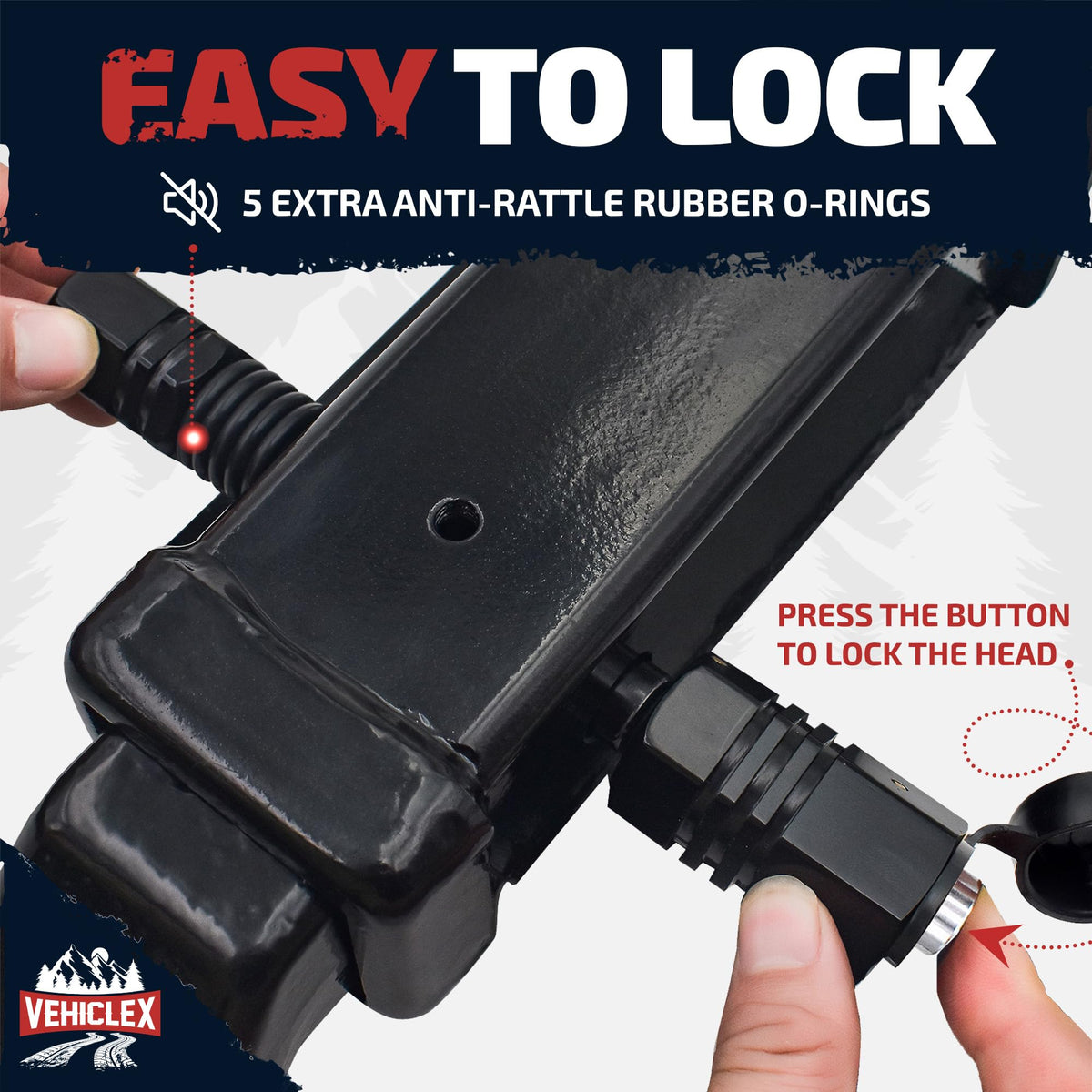 Vehiclex five rubber O-rings reducing rattle and improving fit