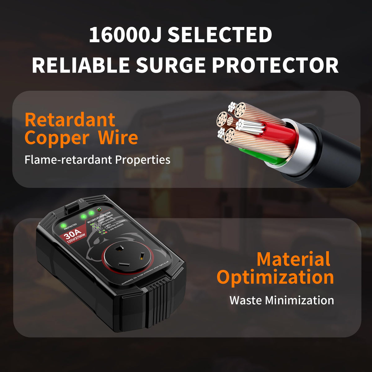 Vehiker side label showing specs and certification for safer power
