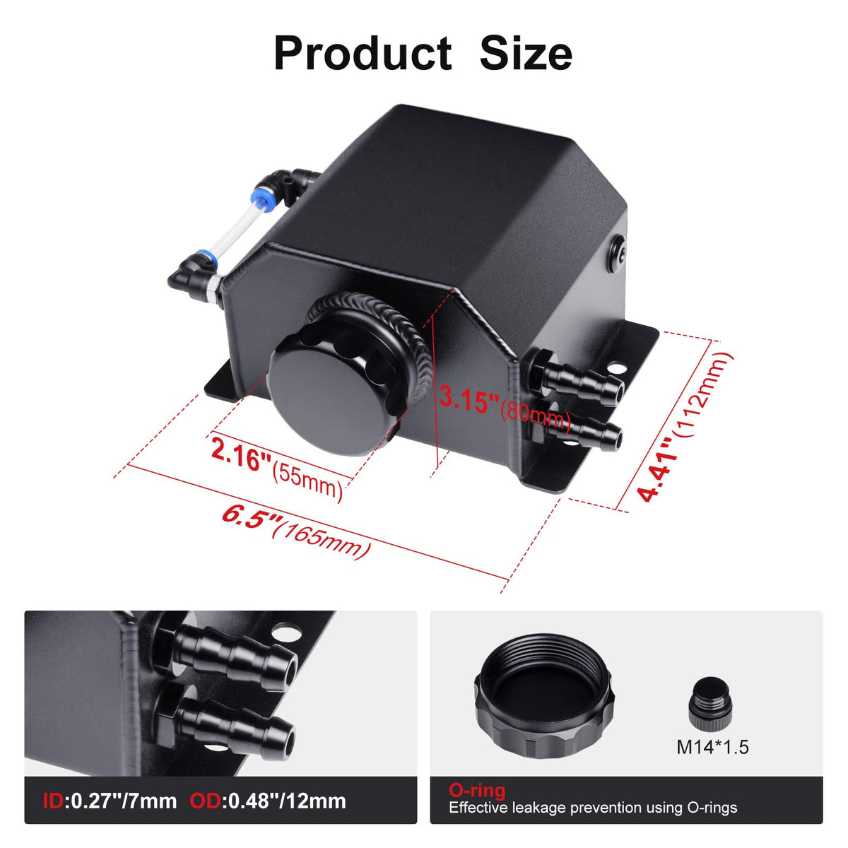 VehiMata top cap and O-ring shown for leak-resistant sealed performance