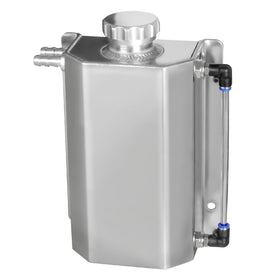 VehiMata front view of aluminum reservoir showing compact shape and durable finish
