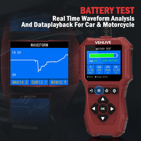 VEHLIVE BT911 color screen showing voltage waveform for real-time diagnostic insight