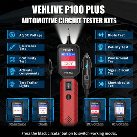 VEHLIVE P100 Plus metal probe detail showing durable corrosion-resistant tip