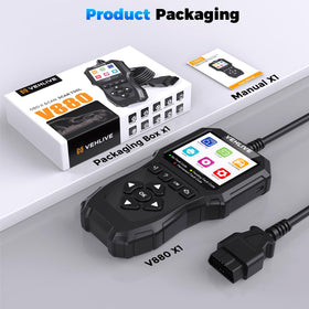 VEHLIVE V880 used in a garage environment by a technician for real-world troubleshooting