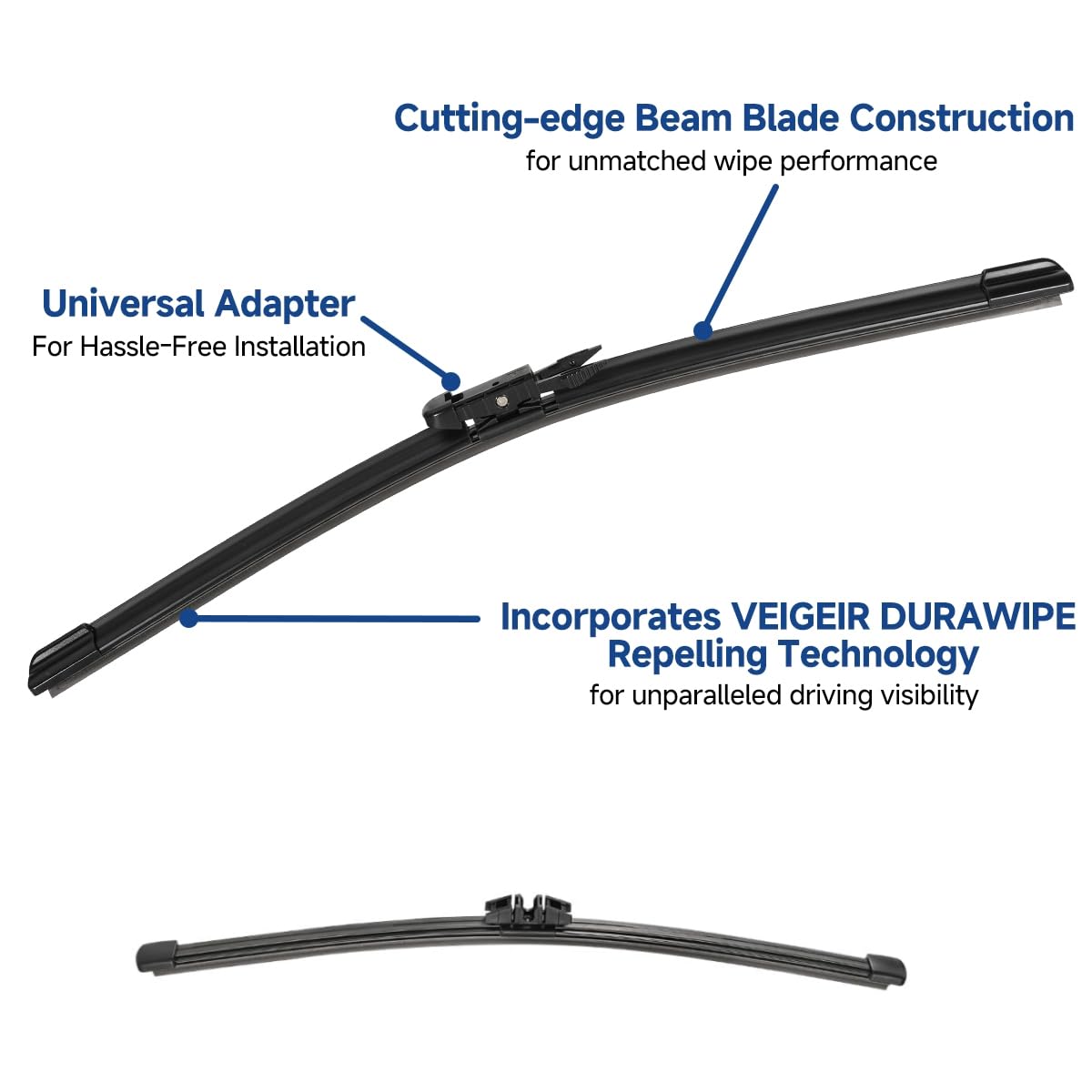 VEIGEIR close-up of natural rubber edge showing clean wiping benefit