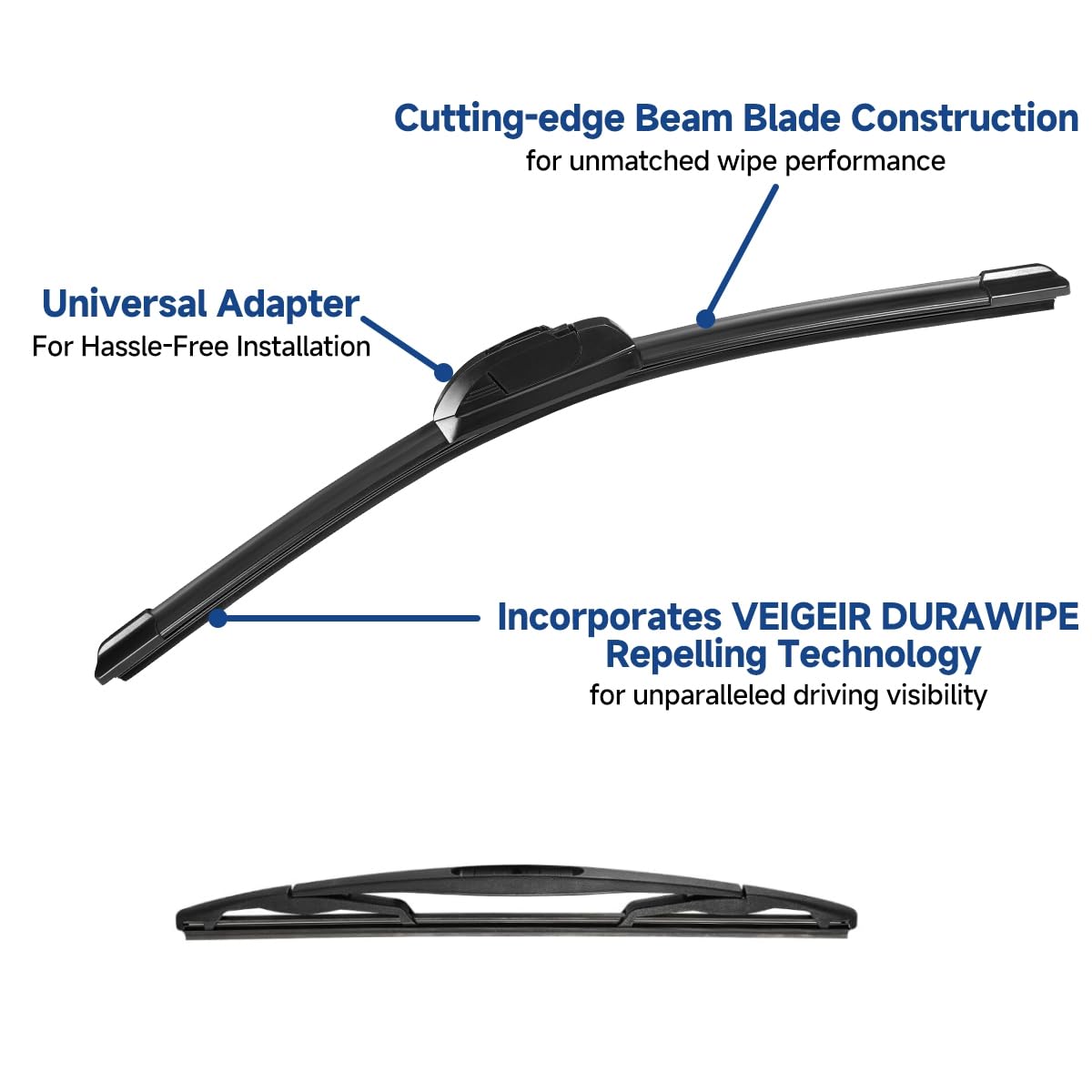 VEIGEIR rubber-edge close-up showing clean, streak-reducing wipe
