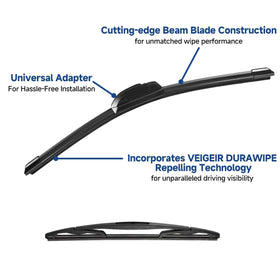 VEIGEIR rubber-edge close-up showing clean, streak-reducing wipe