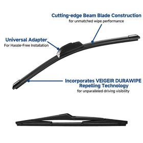 VEIGEIR close-up of natural rubber edge delivering quieter, streak-free wiping performance