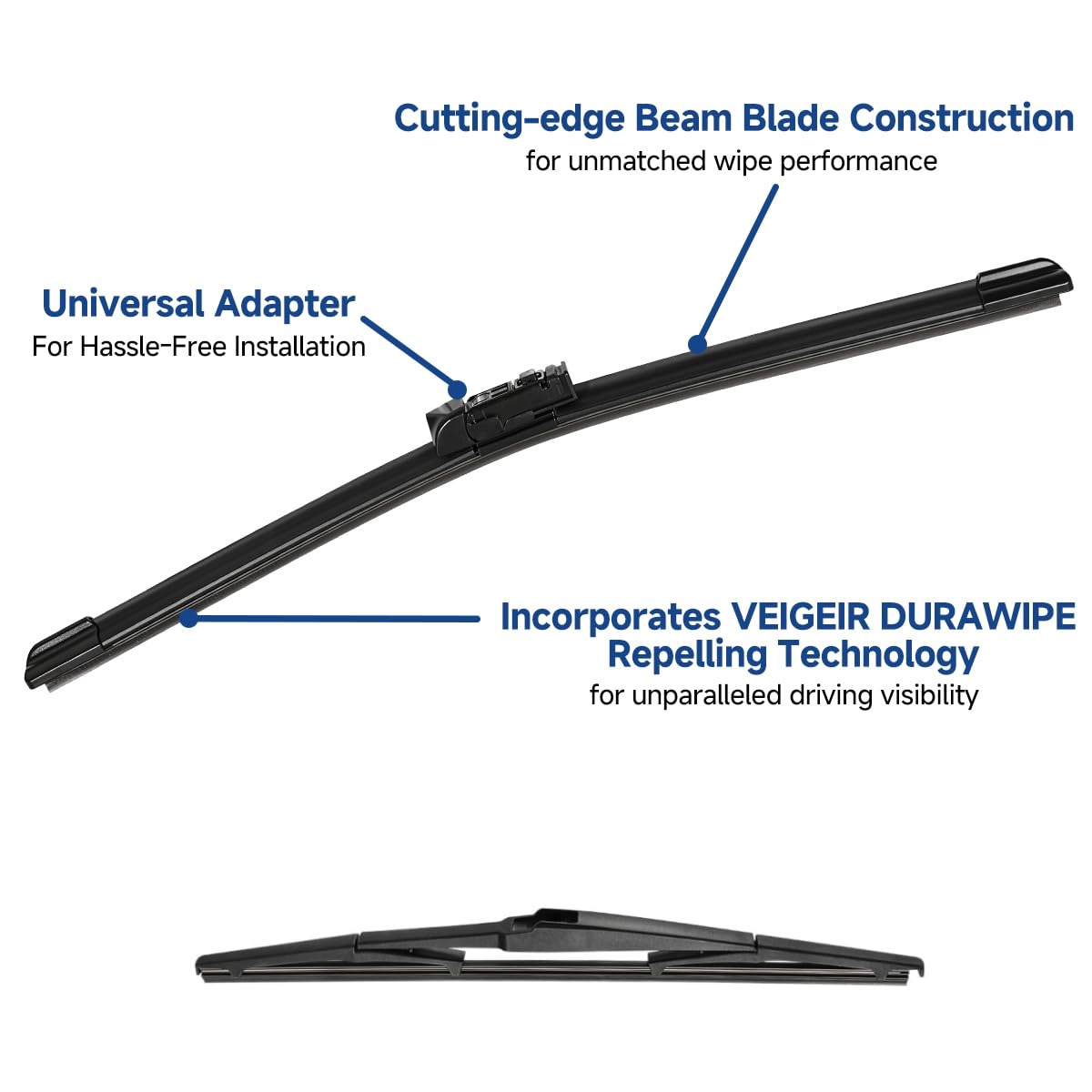 VEIGEIR close-up of rubber blade edge highlighting smooth wipe benefit