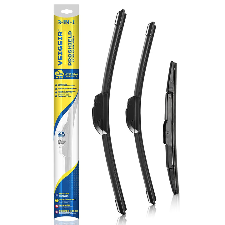VEIGEIR front 26-inch blade packaging showing fit and benefits
