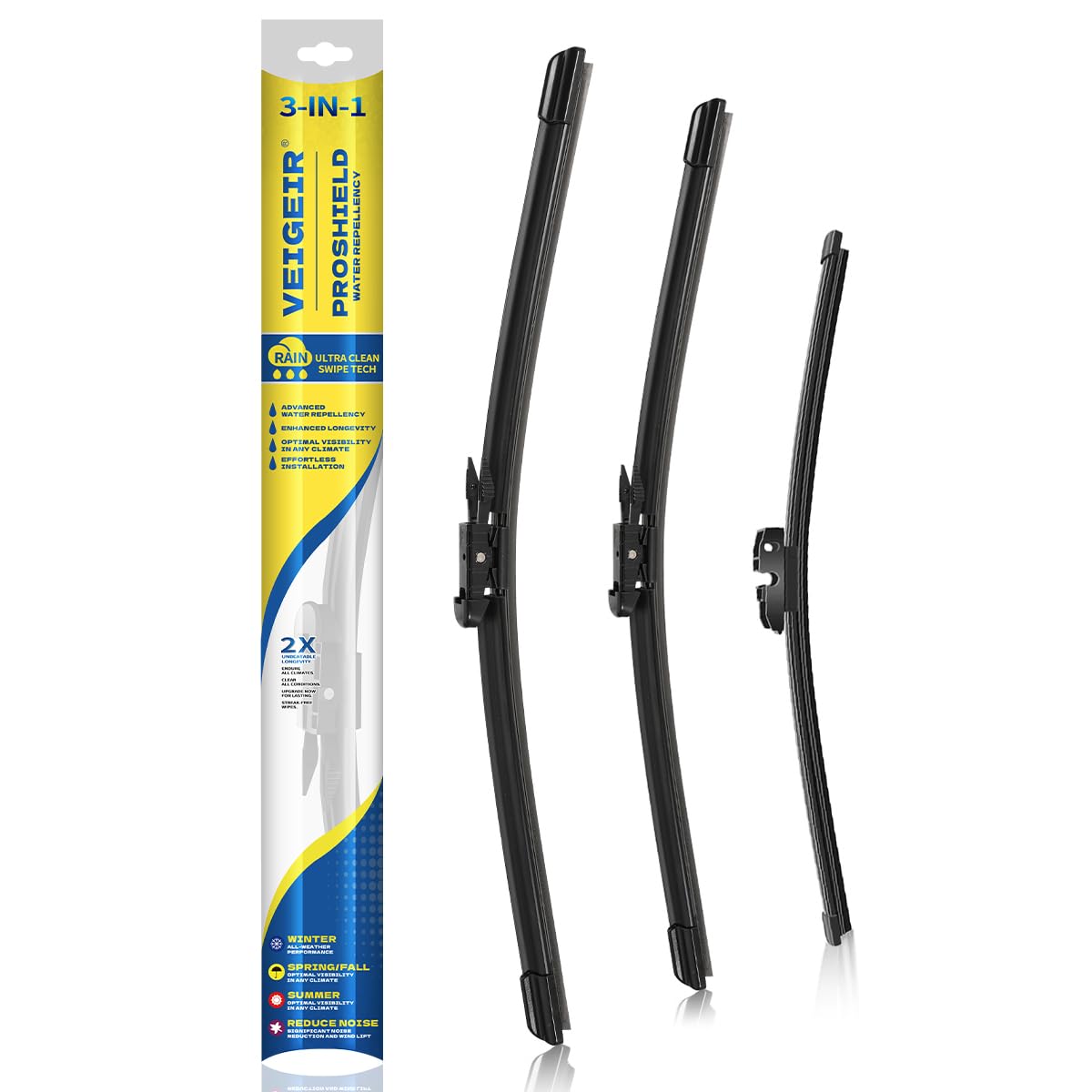 VEIGEIR front packaging showing full 3-pack and compatible models, simplifies selection