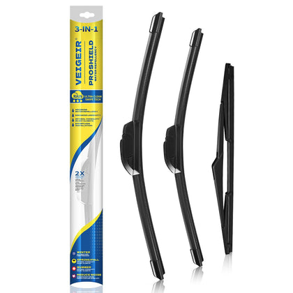 VEIGEIR front packaging showing compatible Hyundai Santa Fe and included blades benefits fit clarity