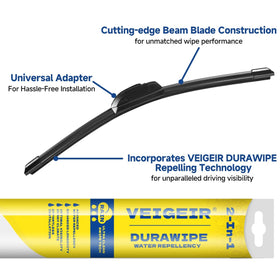 VEIGEIR blades clearing rain on windshield in driving scene for safer wet-weather driving
