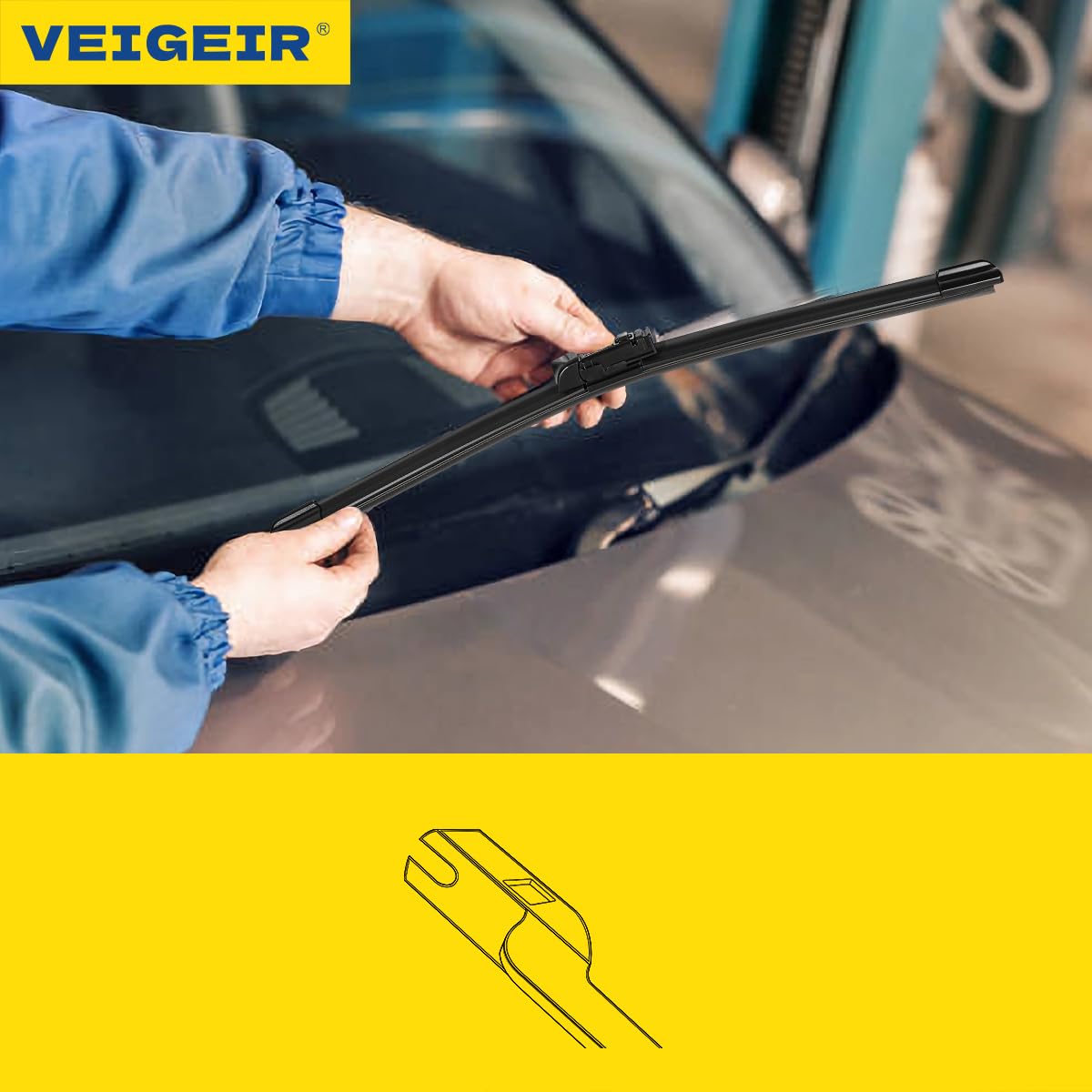 VEIGEIR rear blade mounted on Mazda rear window improving rear visibility