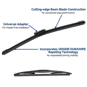 VEIGEIR 26-inch driver blade front view on Forester, even windshield contact benefit