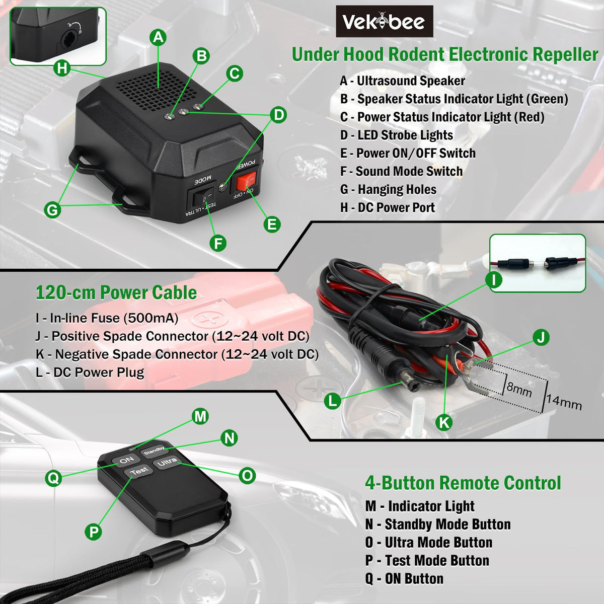 Vekibee remote control in hand for easy remote operation and convenience