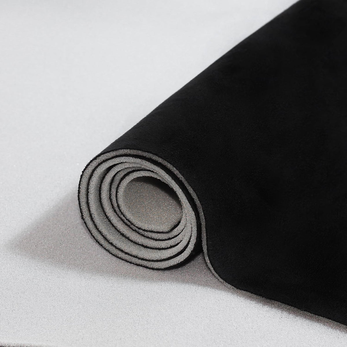 VelaStrides front view of black suede headliner showing clean finish and coverage