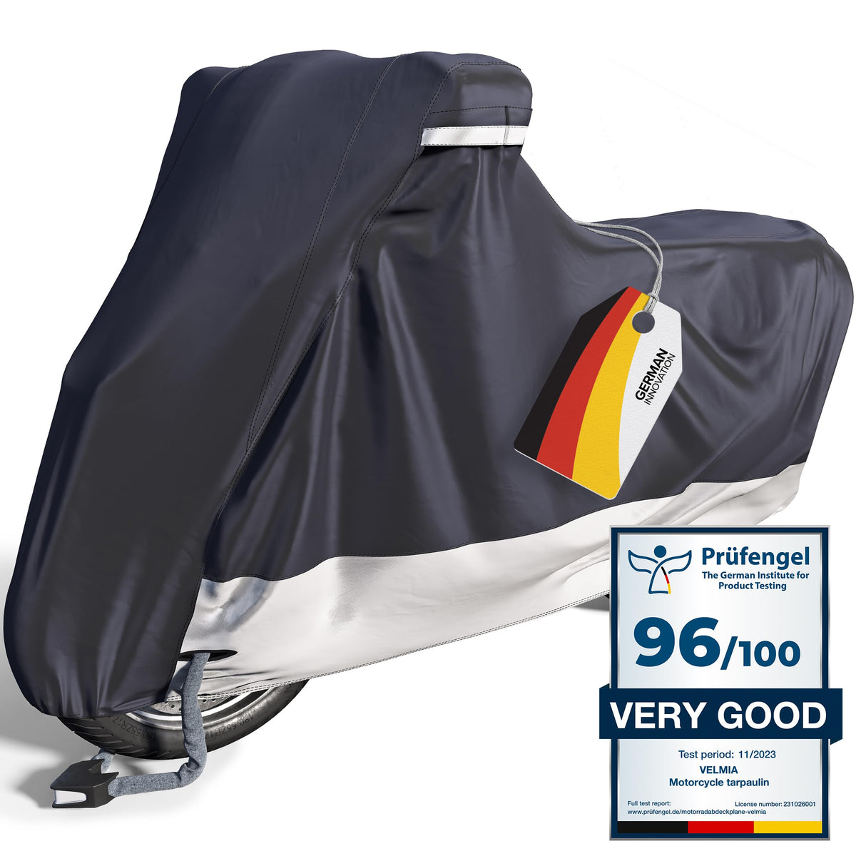 VELMIA front view showing full cover and protective fit benefits
