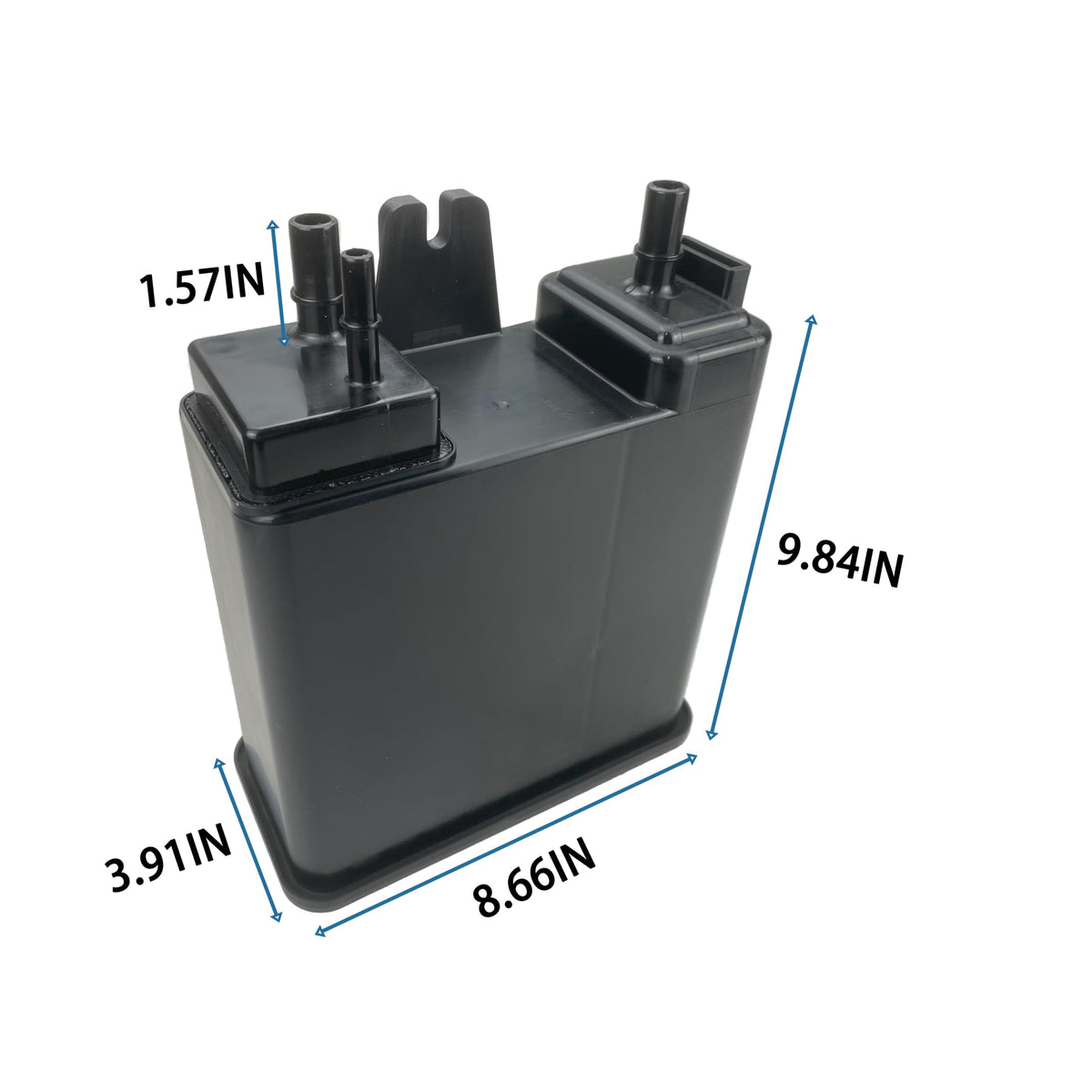 VeloLink canister held in hand for scale illustrating compact direct-fit convenience benefit