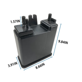 VeloLink canister held in hand for scale illustrating compact direct-fit convenience benefit
