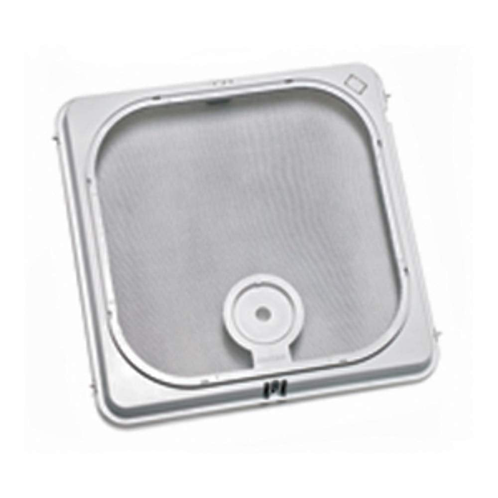 Ventline close-up of removable screen tabs demonstrating simple pinch-release cleaning benefit