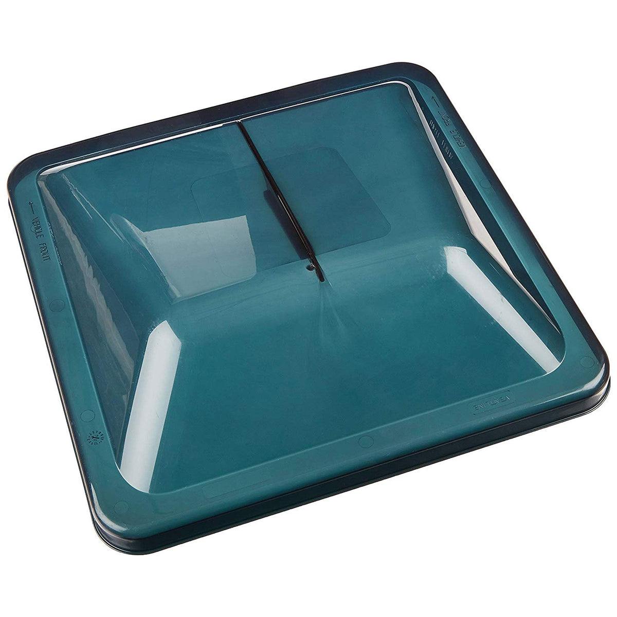 Ventline Ventadome smoke cover front view showing fit and low-glare finish for clean roof appearance