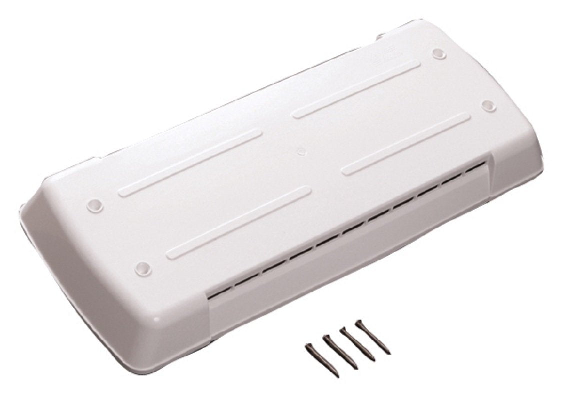 Ventmate 65528 front view showing polar white cover and mounting holes, durable fit