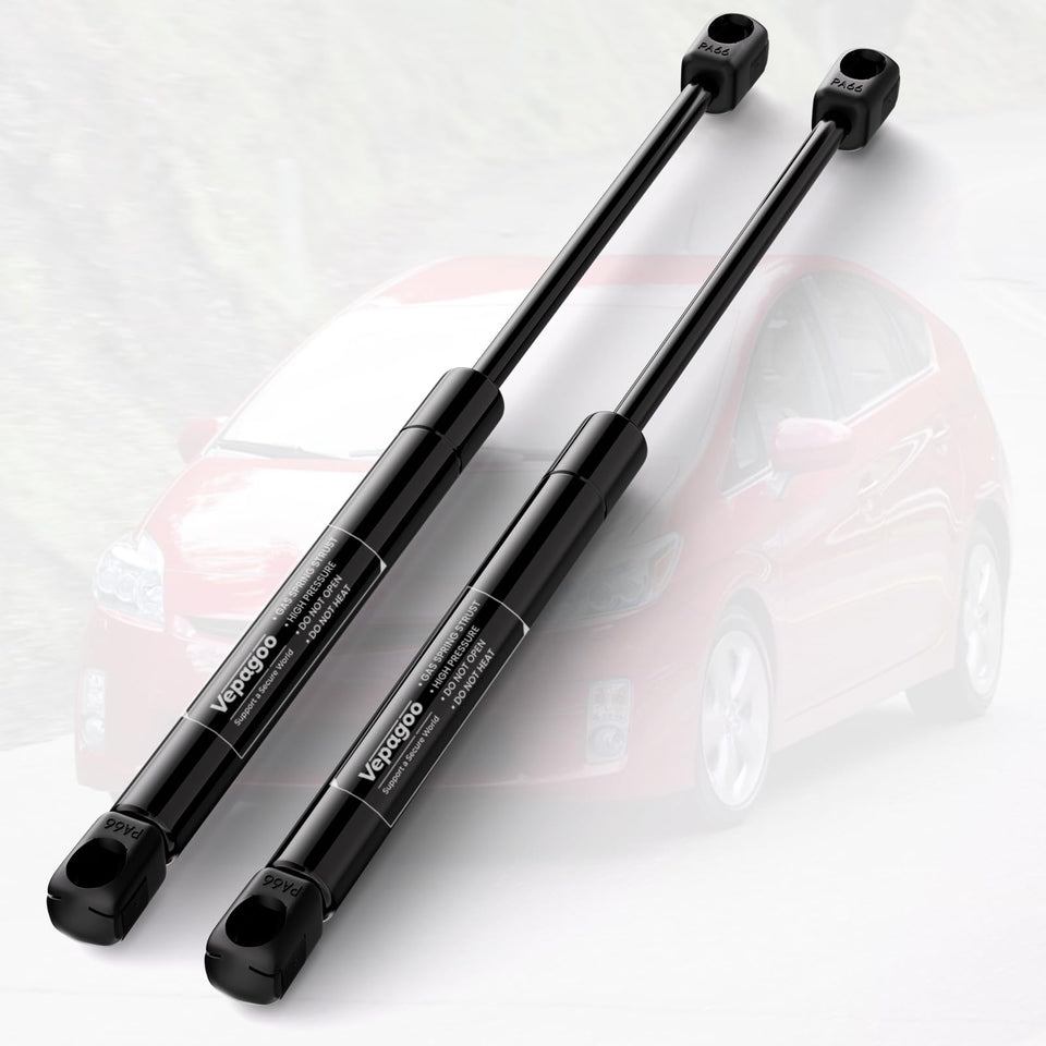 Vepagoo front packaging showing two replacement hatch struts and benefit of direct-fit