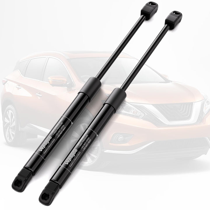 Vepagoo front hood strut packaging showing product and benefit of direct-fit replacement