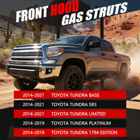 Vepagoo front hood strut installed on Toyota Tundra demonstrating proper fit and smooth opening benefit