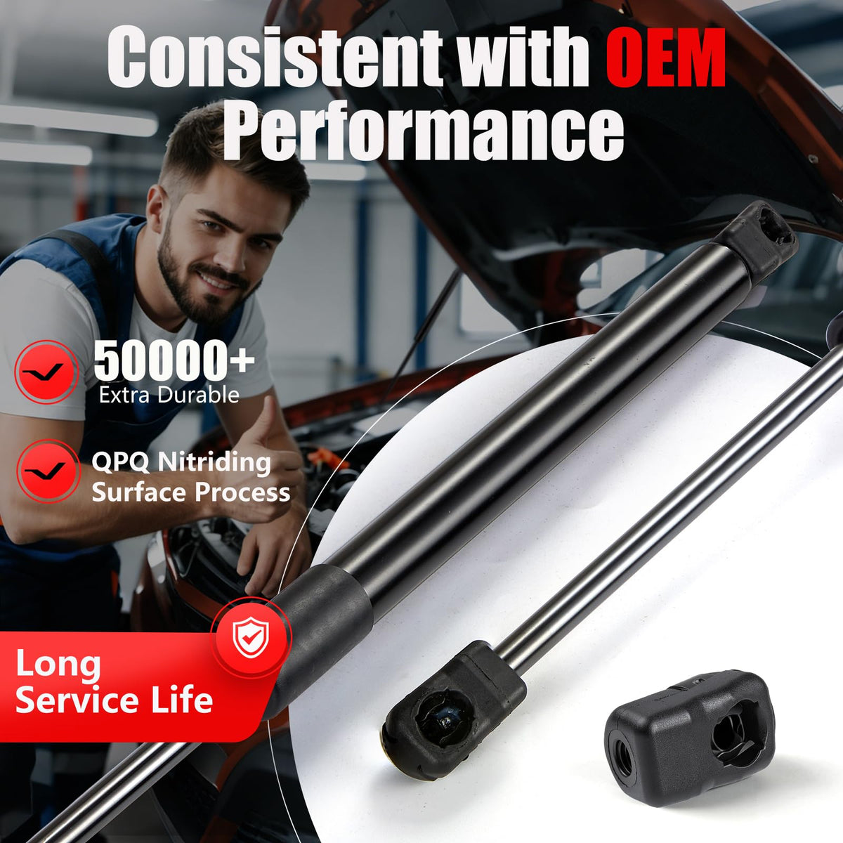 Vepagoo strut with screwdriver and instructions showing quick ten-minute install