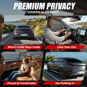 Vepagoo installed on car side window improving daytime privacy
