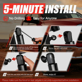 Vepagoo struts installed on Subaru hatch restoring hands-free lift