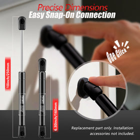 Vepagoo gas strut compressed to 6.6 inches illustrating compact storage position