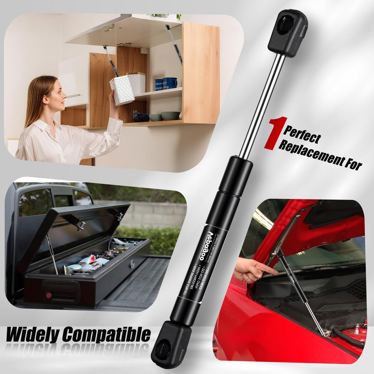 Vepagoo gas strut fully extended 10 inches showing lift range and stability