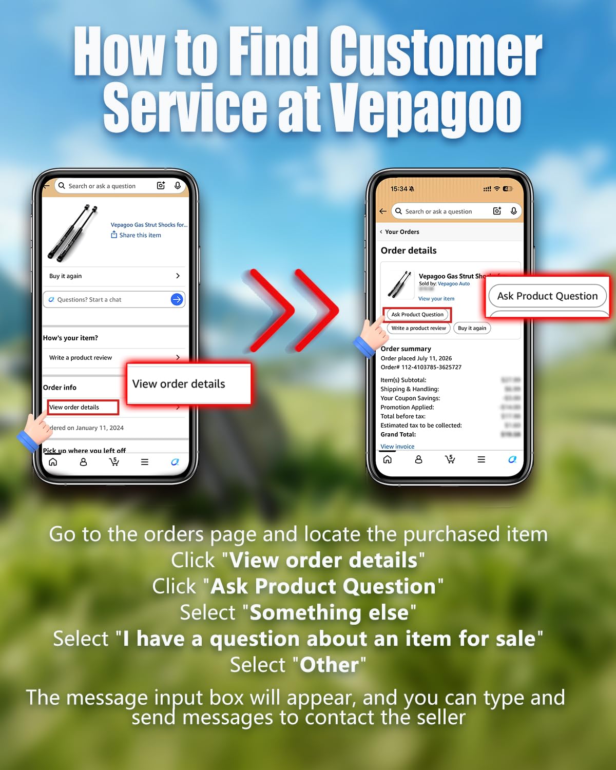 Vepagoo strut next to ruler showing accurate 12.2-inch length