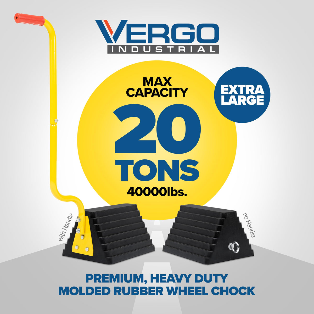 Vergo close-up of 32-inch steel handle highlighting ergonomic grip and quick deployment