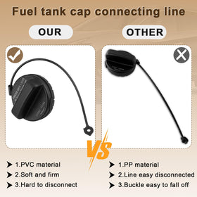 Vershin cap installed on vehicle fuel neck illustrating correct fit