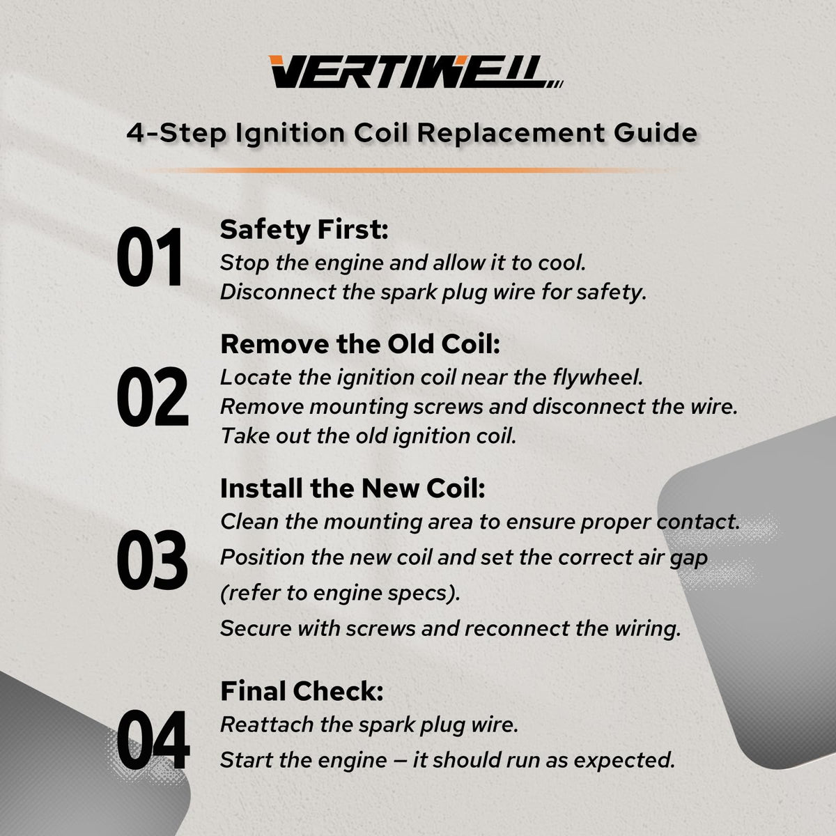 Vertiwell product label showing part numbers for quick compatibility check