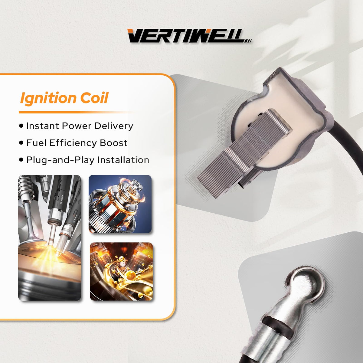 Vertiwell coil next to ruler showing compact size for accurate fitment
